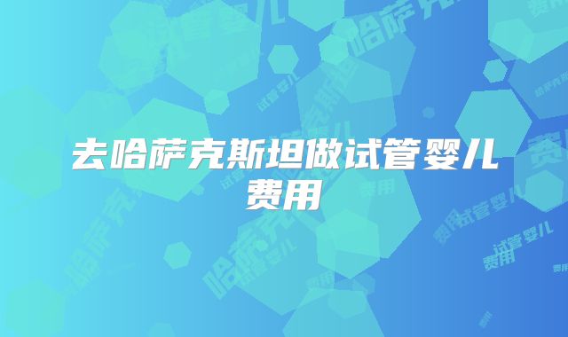 去哈萨克斯坦做试管婴儿费用