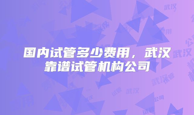 国内试管多少费用，武汉靠谱试管机构公司