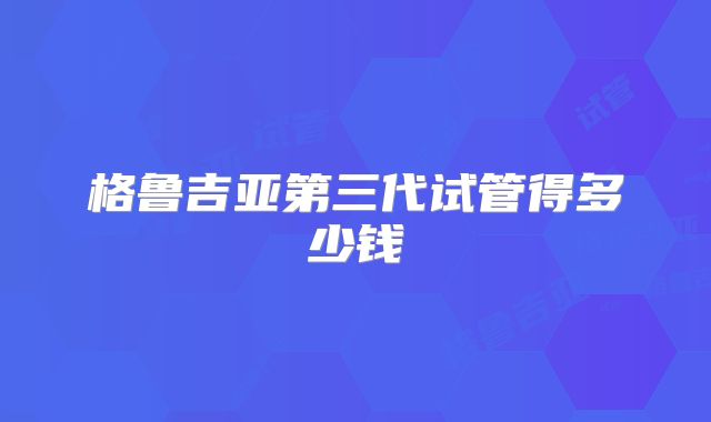 格鲁吉亚第三代试管得多少钱