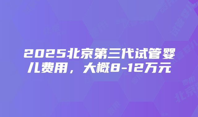 2025北京第三代试管婴儿费用，大概8-12万元
