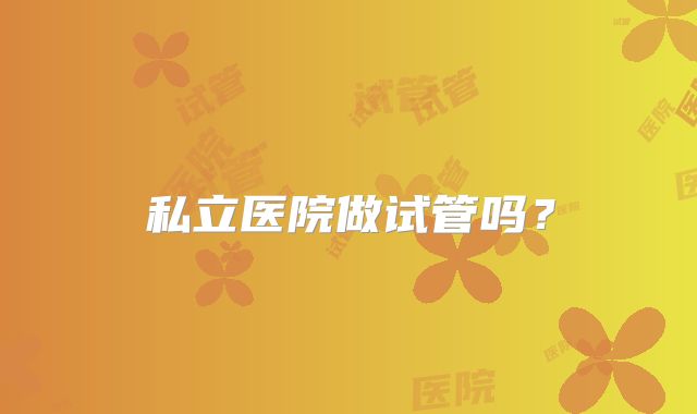 私立医院做试管吗？