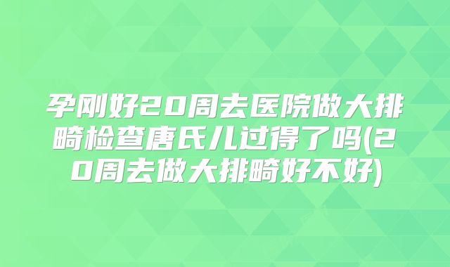孕刚好20周去医院做大排畸检查唐氏儿过得了吗(20周去做大排畸好不好)