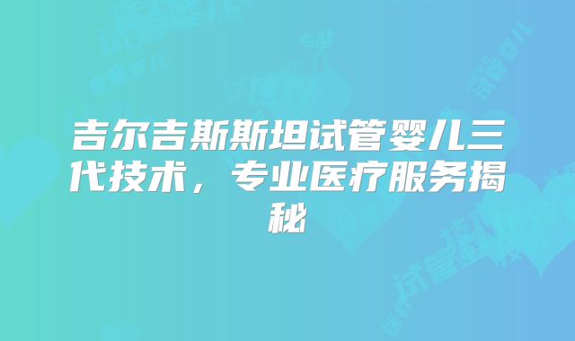 吉尔吉斯斯坦试管婴儿三代技术，专业医疗服务揭秘