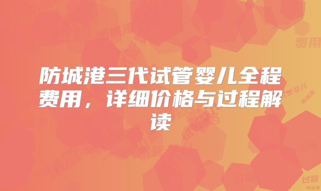 防城港三代试管婴儿全程费用,详细价格与过程解读