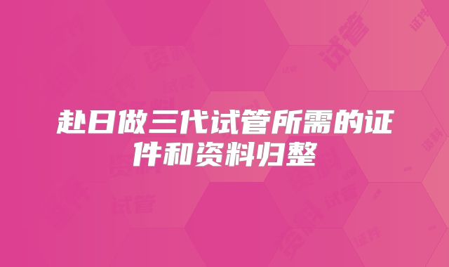 赴日做三代试管所需的证件和资料归整