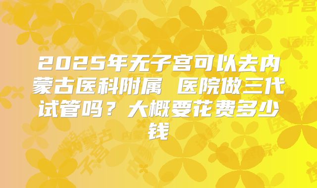 2025年无子宫可以去内蒙古医科附属 医院做三代试管吗?大概要花费多少钱