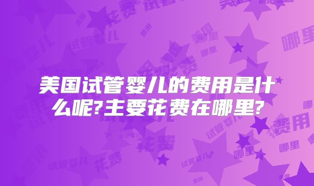 美国试管婴儿的费用是什么呢?主要花费在哪里?
