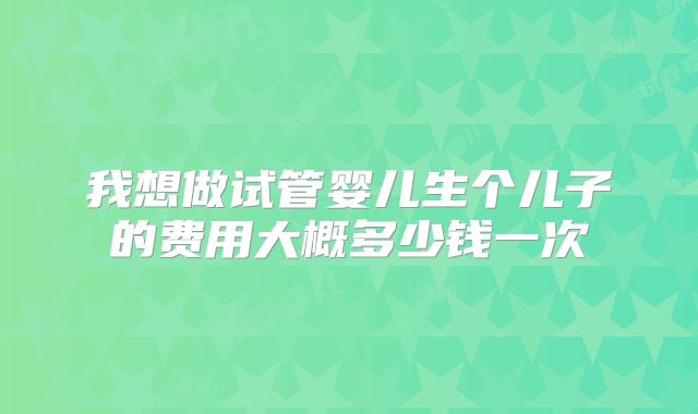 我想做试管婴儿生个儿子的费用大概多少钱一次