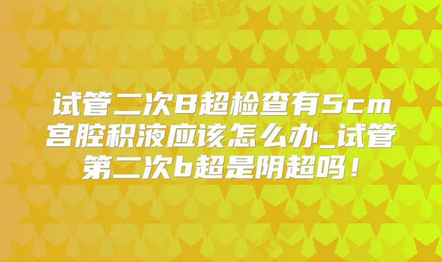 试管二次B超检查有5cm宫腔积液应该怎么办_试管第二次b超是阴超吗！