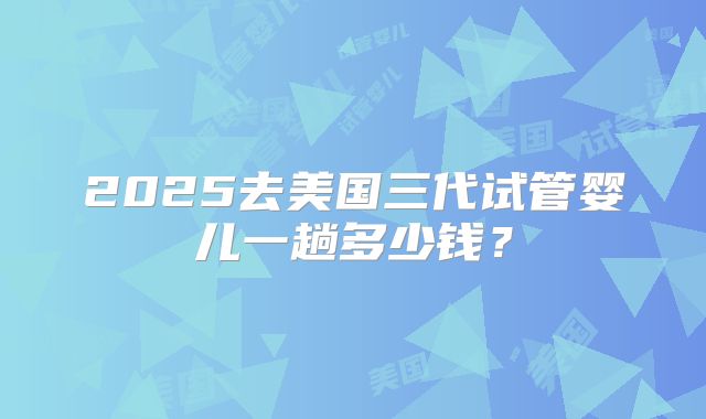 2025去美国三代试管婴儿一趟多少钱?