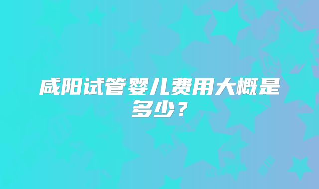 咸阳试管婴儿费用大概是多少？