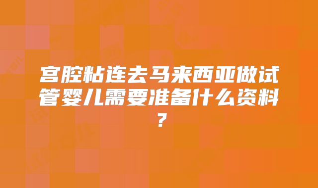 宫腔粘连去马来西亚做试管婴儿需要准备什么资料?
