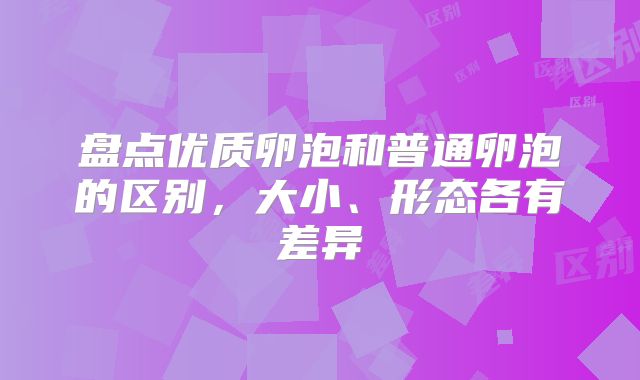盘点优质卵泡和普通卵泡的区别,大小、形态各有差异