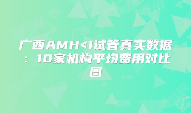 广西AMH<1试管真实数据：10家机构平均费用对比图