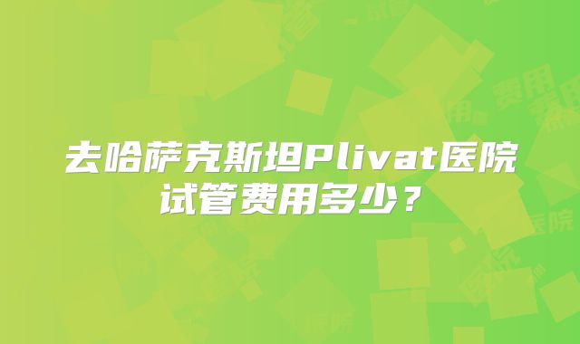 去哈萨克斯坦Plivat医院试管费用多少?