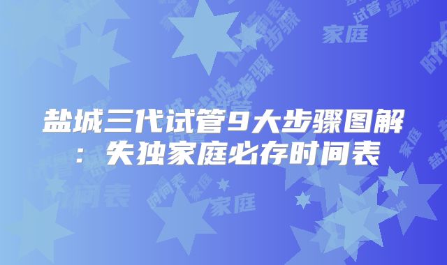 盐城三代试管9大步骤图解:失独家庭必存时间表