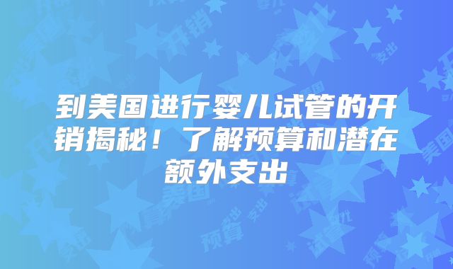 到美国进行婴儿试管的开销揭秘！了解预算和潜在额外支出
