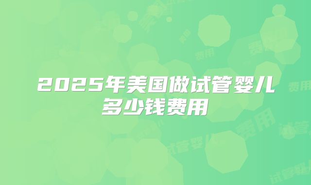 2025年美国做试管婴儿多少钱费用