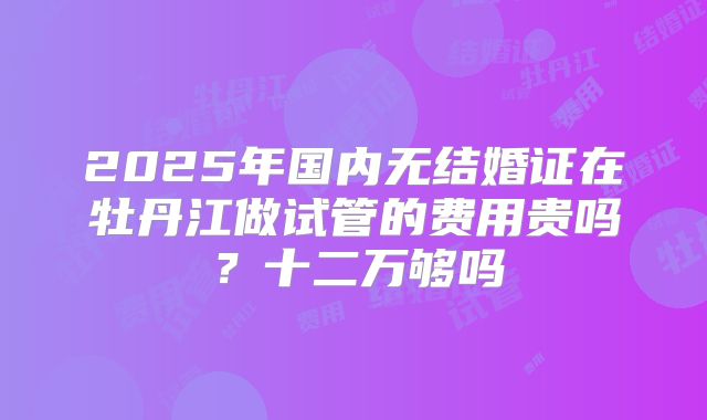 2025年国内无结婚证在牡丹江做试管的费用贵吗？十二万够吗