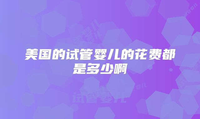 美国的试管婴儿的花费都是多少啊