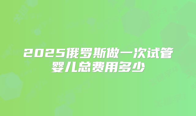 2025俄罗斯做一次试管婴儿总费用多少
