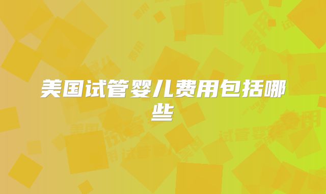 美国试管婴儿费用包括哪些