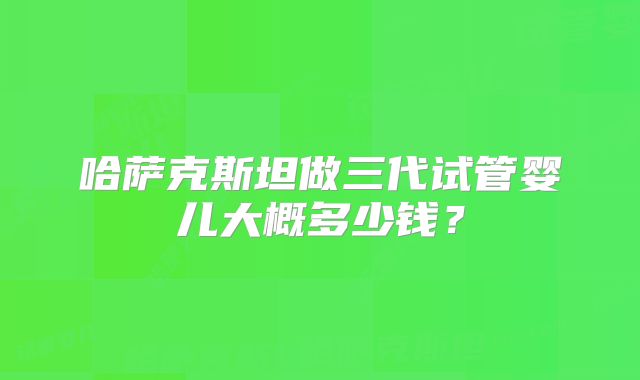 哈萨克斯坦做三代试管婴儿大概多少钱？