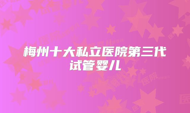 梅州十大私立医院第三代试管婴儿