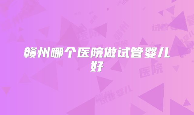 赣州哪个医院做试管婴儿好