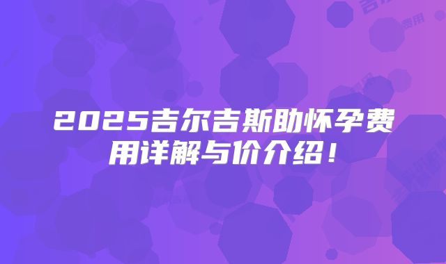 2025吉尔吉斯助怀孕费用详解与价介绍！