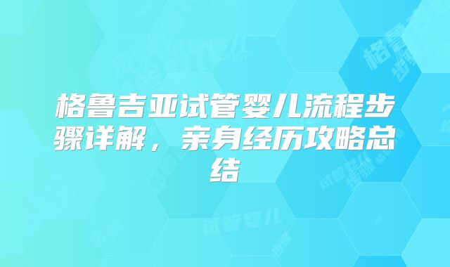 格鲁吉亚试管婴儿流程步骤详解,亲身经历攻略总结