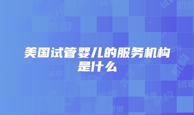 美国试管婴儿的服务机构是什么