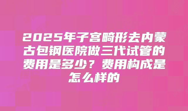 2025年子宫畸形去内蒙古包钢医院做三代试管的费用是多少？费用构成是怎么样的