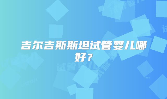 吉尔吉斯斯坦试管婴儿哪好？