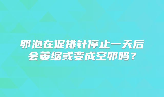 卵泡在促排针停止一天后会萎缩或变成空卵吗？