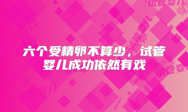 六个受精卵不算少,试管婴儿成功依然有戏