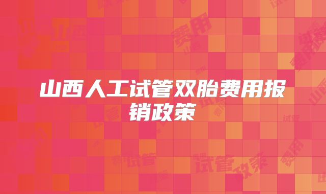 山西人工试管双胎费用报销政策