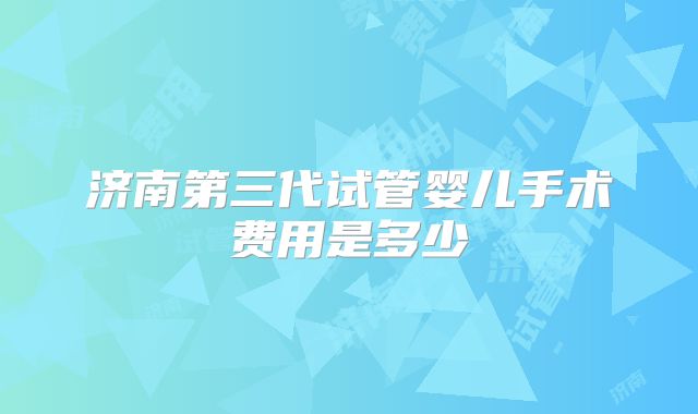 济南第三代试管婴儿手术费用是多少
