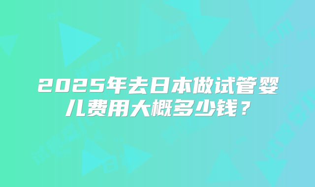 2025年去日本做试管婴儿费用大概多少钱？
