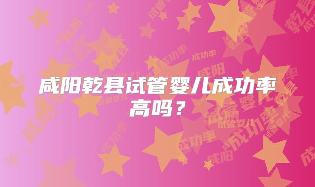 咸阳乾县试管婴儿成功率高吗？