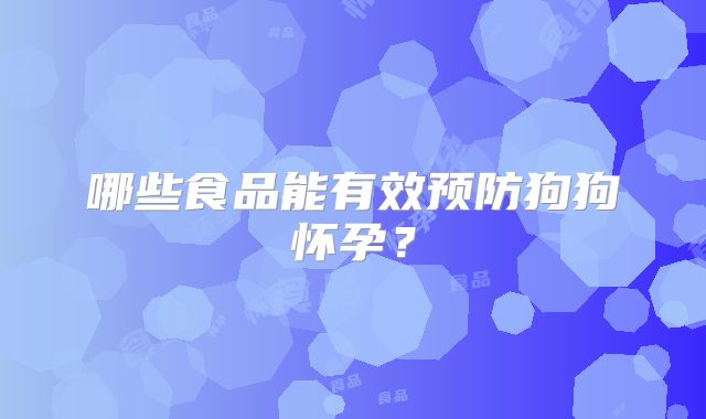 哪些食品能有效预防狗狗怀孕？