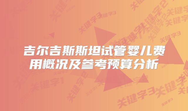 吉尔吉斯斯坦试管婴儿费用概况及参考预算分析