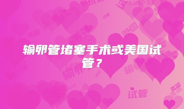 输卵管堵塞手术或美国试管？