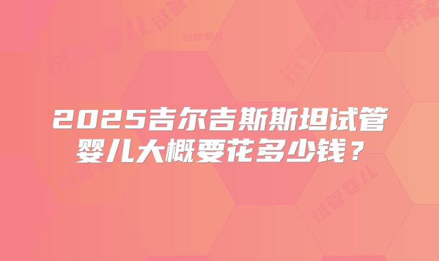 2025吉尔吉斯斯坦试管婴儿大概要花多少钱？