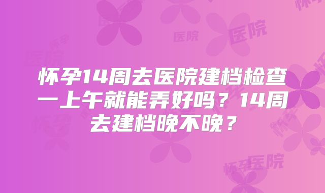 怀孕14周去医院建档检查一上午就能弄好吗？14周去建档晚不晚？