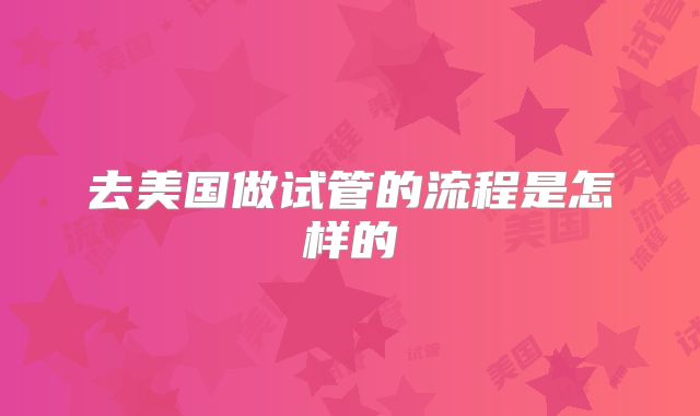 去美国做试管的流程是怎样的