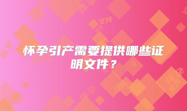 怀孕引产需要提供哪些证明文件?