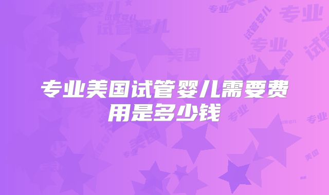 专业美国试管婴儿需要费用是多少钱