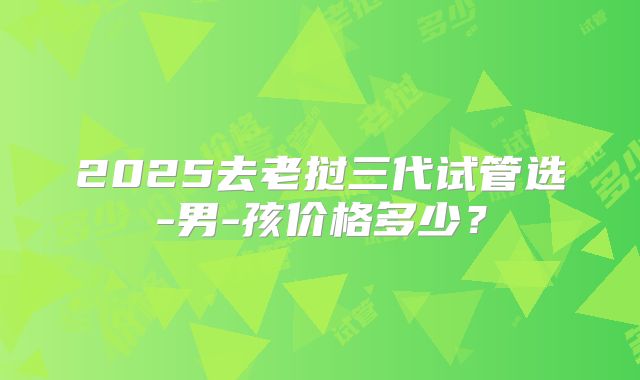 2025去老挝三代试管选-男-孩价格多少？