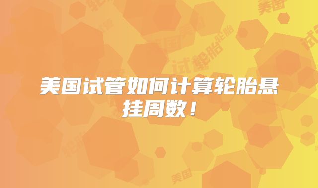 美国试管如何计算轮胎悬挂周数！
